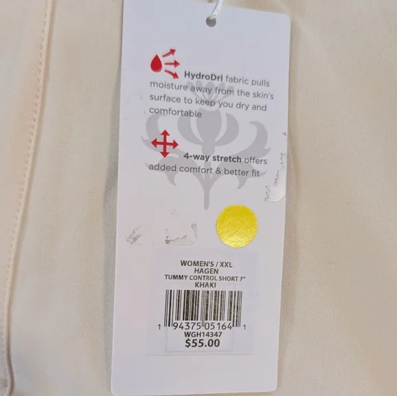 Nwt lady hagen tummy control 7" short in khaki size xxl - Picture 3 of 4